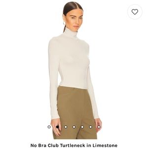 No Bra Club Turtleneck in Limestone